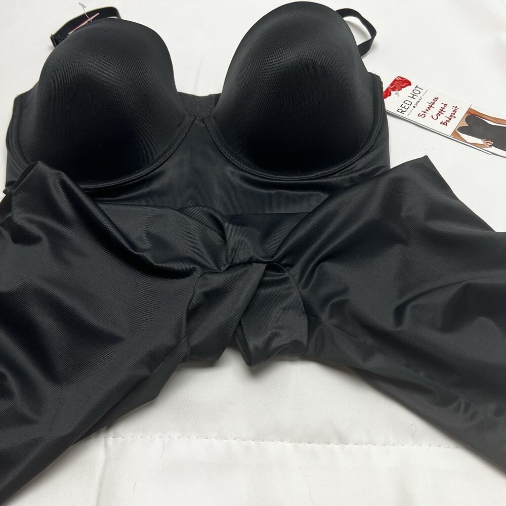 Spanx Women's Black Red Hot Shapewear Convertible Bra Thigh Coverage Size L NWT - Picture 7 of 11